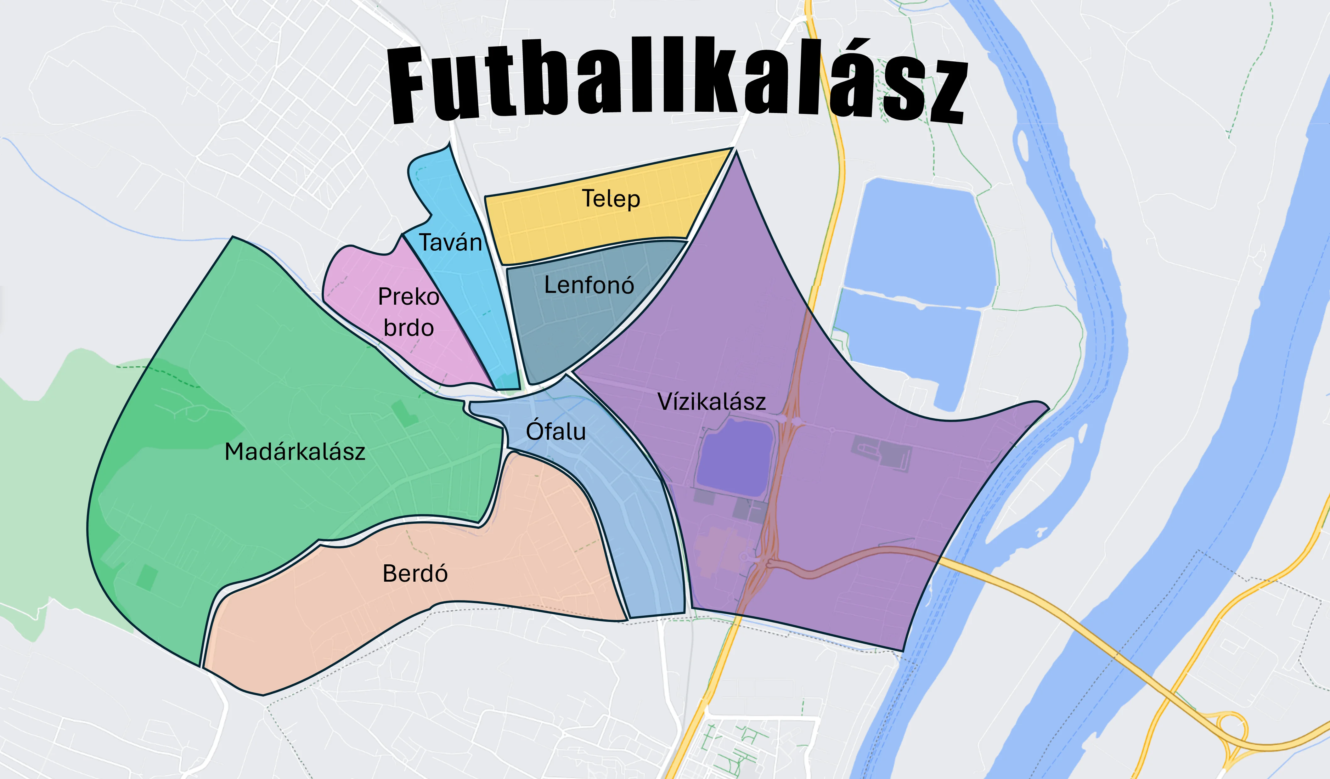 Budakalász Városrészek Futball Térképe